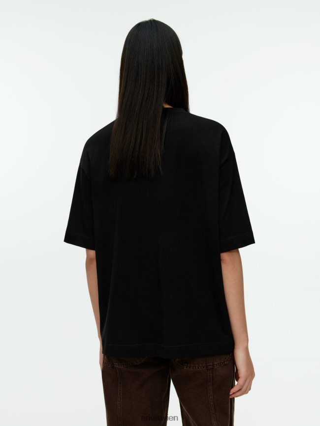 ARKET übergroßes T-Shirt Schwarz Frauen 8RF08T389 Kleidung