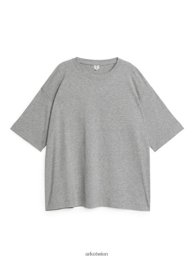 ARKET übergroßes T-Shirt graue Melange Frauen 8RF08T276 Kleidung