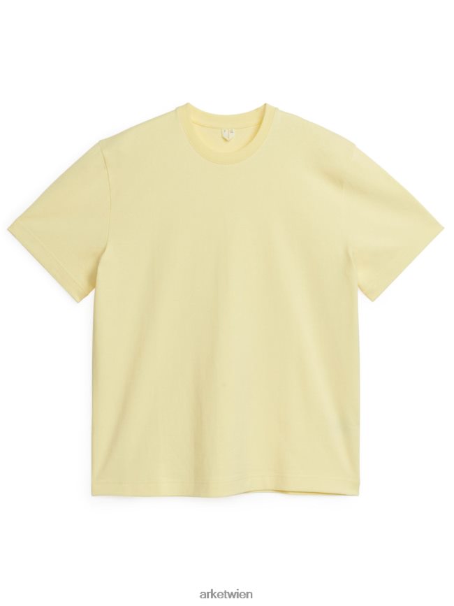 ARKET übergroßes, schweres T-Shirt Gelb Frauen 8RF08T1021 Kleidung