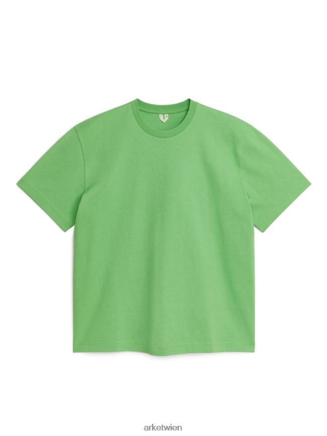 ARKET übergroßes, schweres T-Shirt Grün Frauen 8RF08T1029 Kleidung