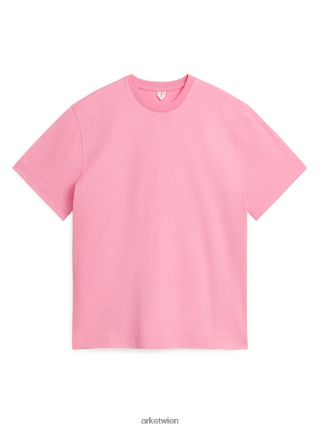 ARKET übergroßes, schweres T-Shirt Rosa Frauen 8RF08T1026 Kleidung