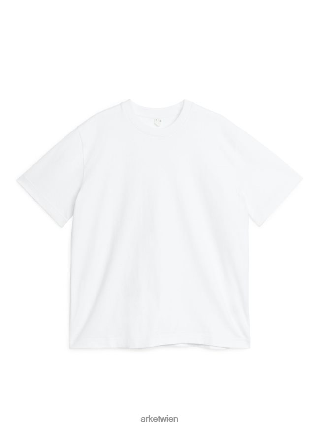 ARKET übergroßes, schweres T-Shirt Weiß Frauen 8RF08T1005 Kleidung