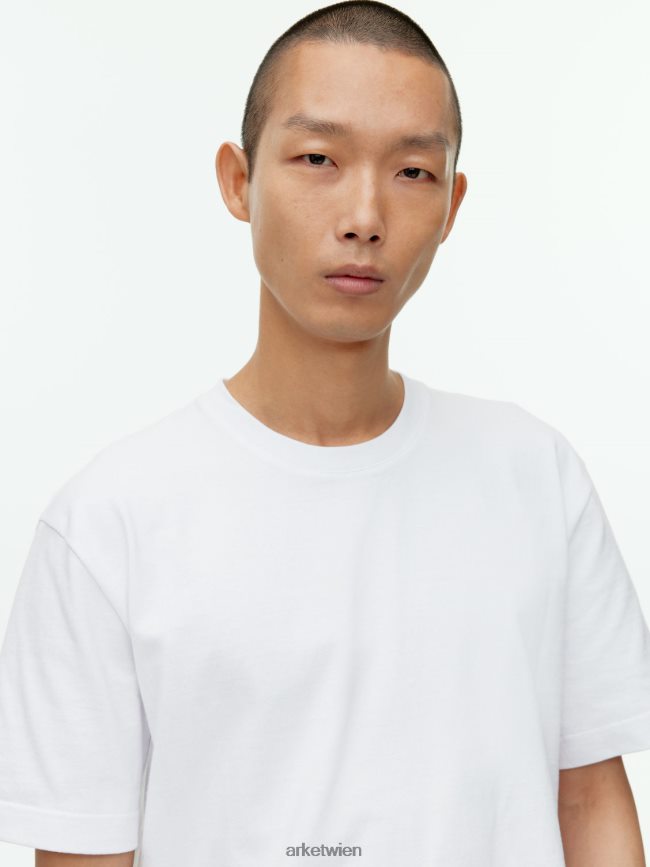 ARKET übergroßes, schweres T-Shirt Weiß Frauen 8RF08T1005 Kleidung