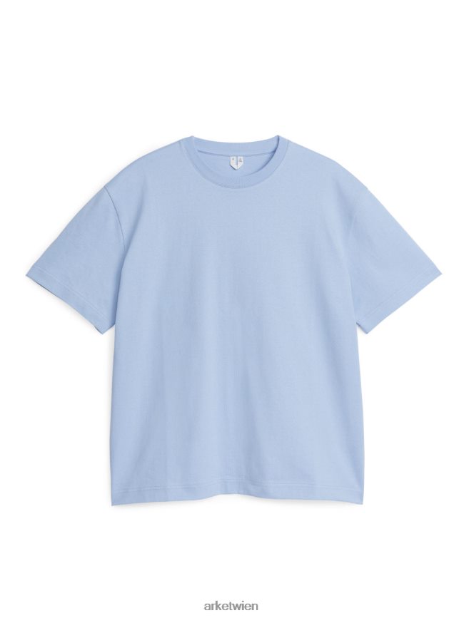 ARKET übergroßes, schweres T-Shirt hellblau Frauen 8RF08T1006 Kleidung