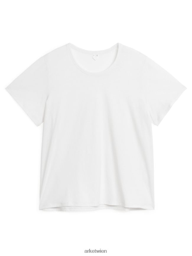 ARKET leichtes Baumwoll-T-Shirt Weiß Frauen 8RF08T296 Kleidung