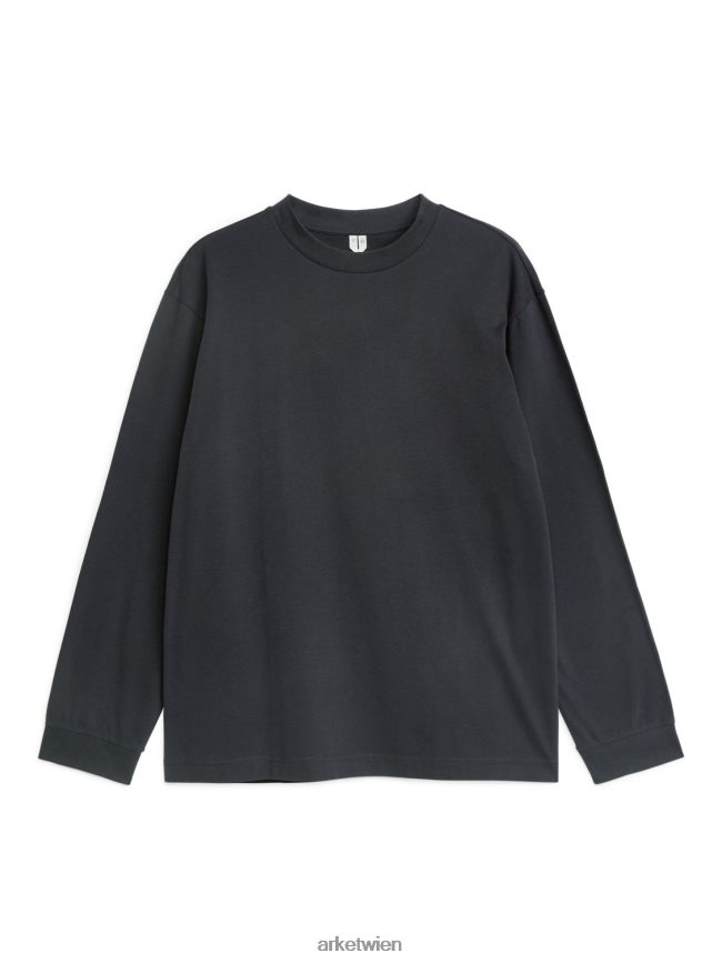 ARKET leichtes Langarm-T-Shirt Schwarz Frauen 8RF08T1042 Kleidung