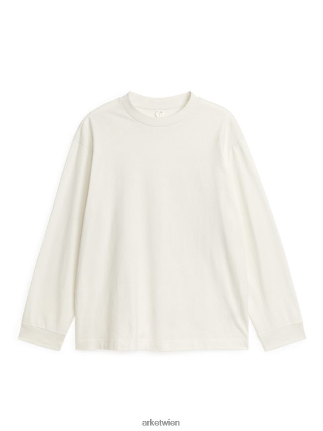 ARKET leichtes Langarm-T-Shirt Weiß Frauen 8RF08T1043 Kleidung