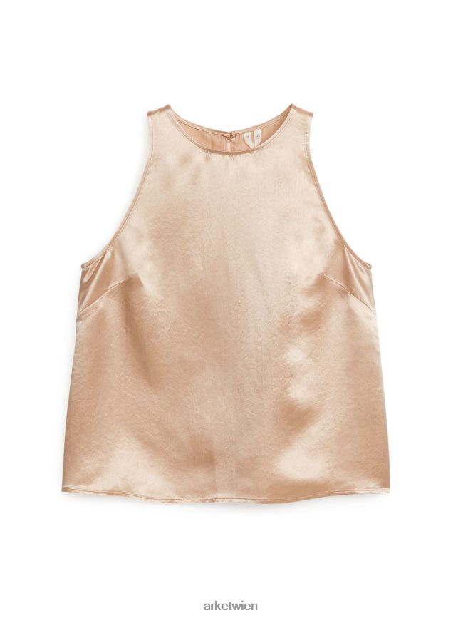 ARKET ärmelloses Satin-Top Beige Frauen 8RF08T41 Kleidung