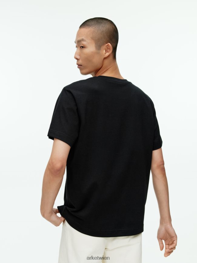 ARKET schweres T-Shirt Schwarz Frauen 8RF08T998 Kleidung