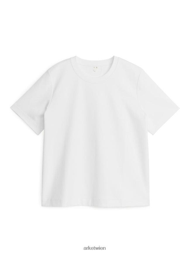 ARKET schweres T-Shirt Weiß Frauen 8RF08T339 Kleidung