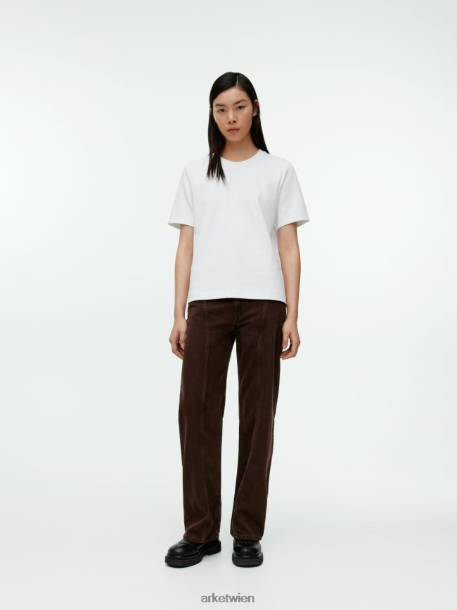 ARKET schweres T-Shirt Weiß Frauen 8RF08T339 Kleidung