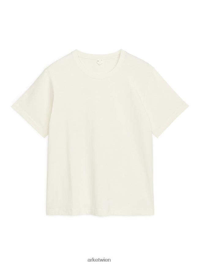 ARKET schweres T-Shirt cremefarben Frauen 8RF08T996 Kleidung