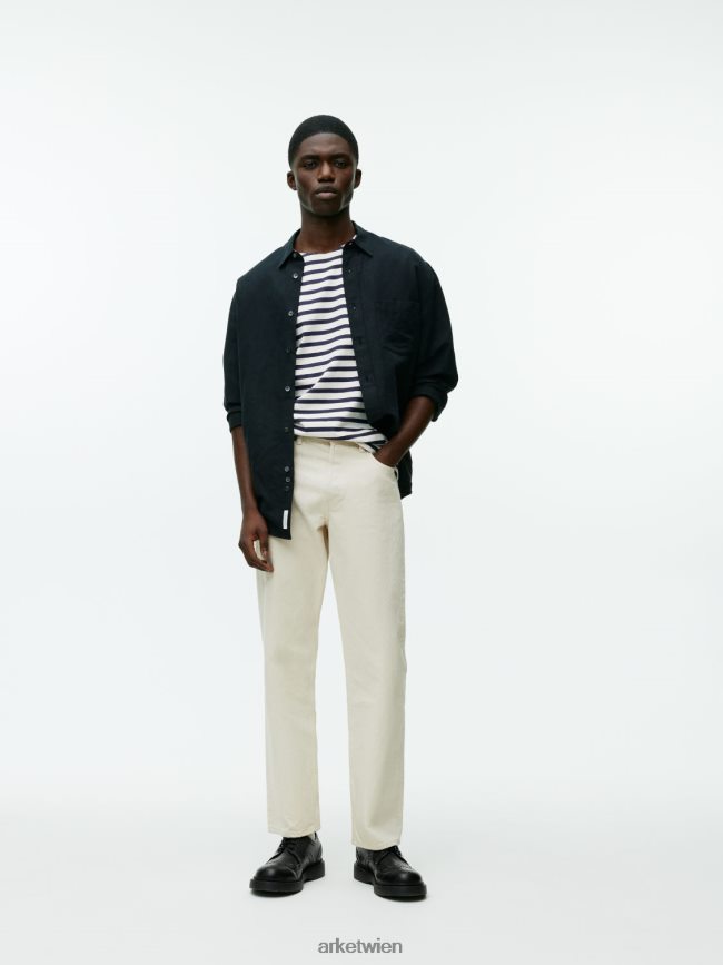 ARKET schweres T-Shirt dunkelblau/weiß Frauen 8RF08T1001 Kleidung