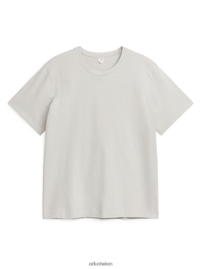 ARKET schweres T-Shirt hellgrau Frauen 8RF08T1023 Kleidung