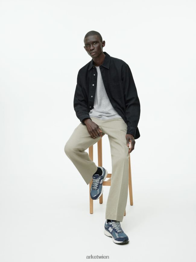 ARKET schweres T-Shirt hellgrau meliert Frauen 8RF08T997 Kleidung