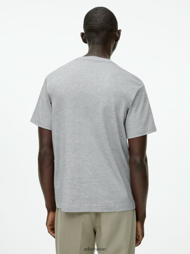 ARKET schweres T-Shirt hellgrau meliert Frauen 8RF08T997 Kleidung