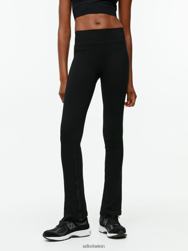 ARKET Ausgestellte, nahtlose Ripp-Leggings Schwarz Frauen 8RF08T506 Kleidung