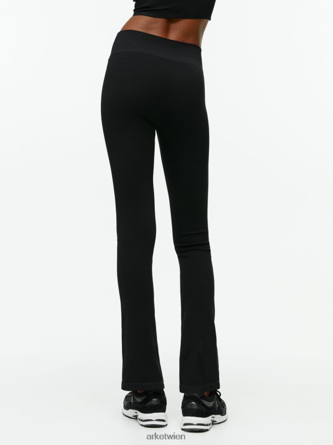 ARKET Ausgestellte, nahtlose Ripp-Leggings Schwarz Frauen 8RF08T506 Kleidung