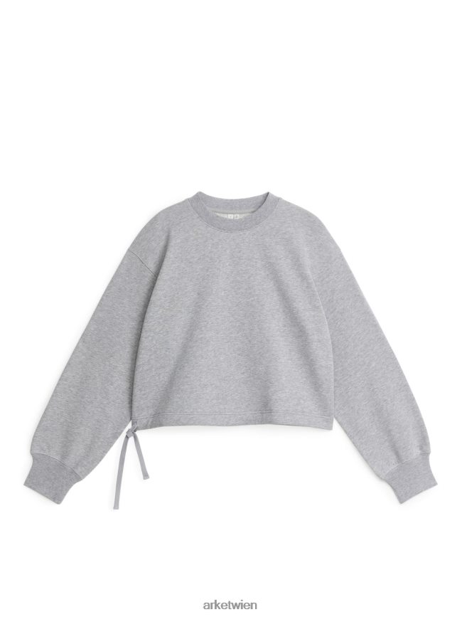 ARKET Kurzes Sweatshirt mit Kordelzug graue Melange Frauen 8RF08T505 Kleidung