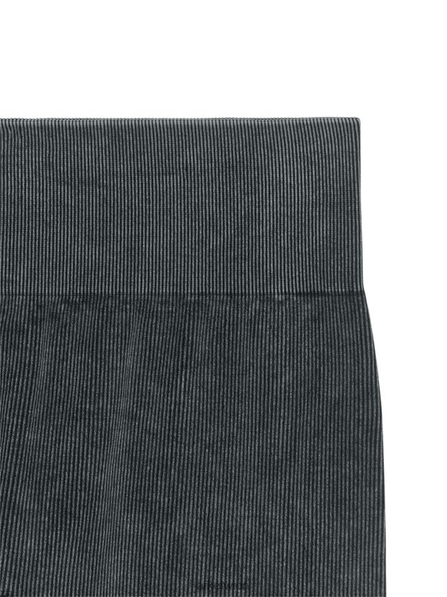 ARKET gerippte nahtlose Strumpfhose schwarz gewaschen Frauen 8RF08T508 Kleidung