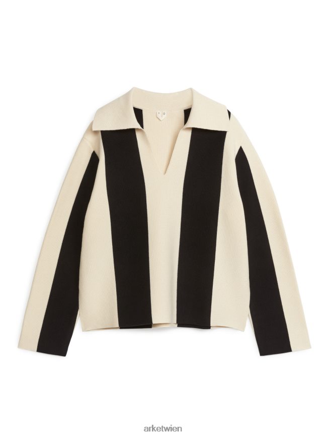 ARKET Baumwollpullover schwarz/cremefarben Frauen 8RF08T412 Kleidung