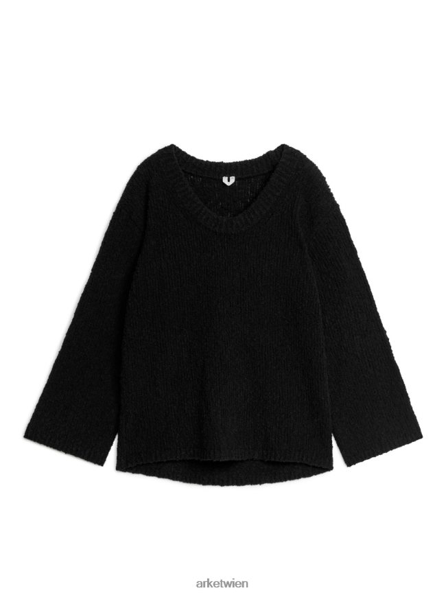 ARKET Bouclé-Pullover Schwarz Frauen 8RF08T411 Kleidung