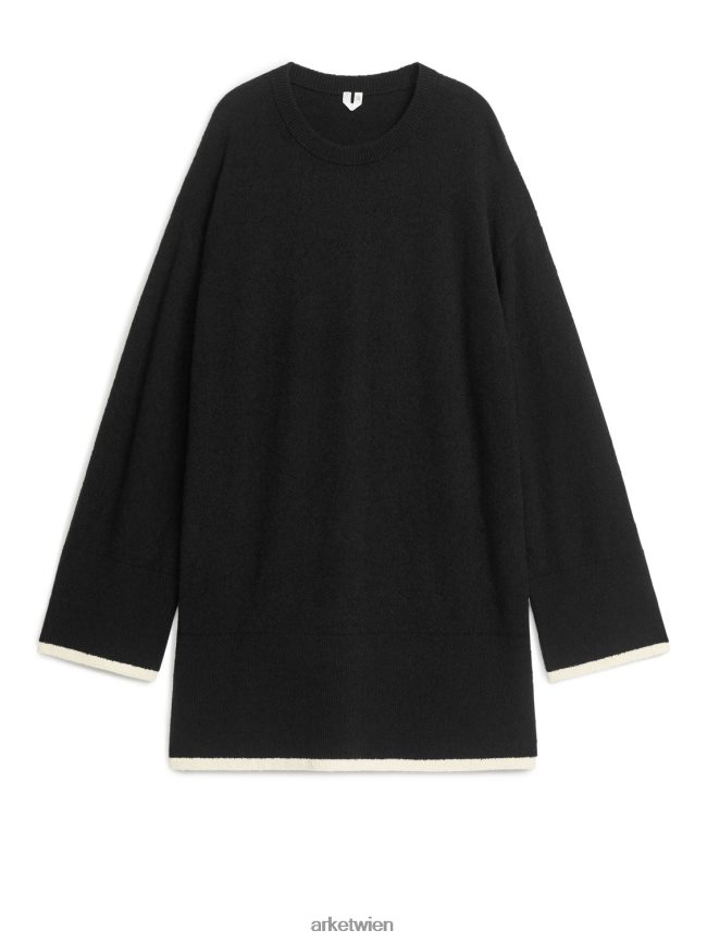 ARKET Bouclé-Pullover Schwarz-Weiss Frauen 8RF08T361 Kleidung