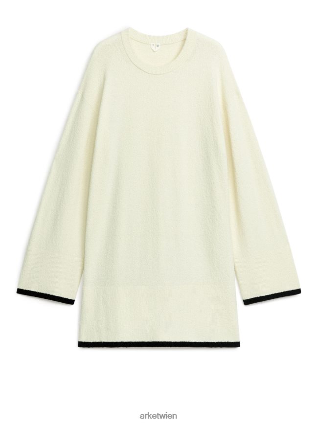 ARKET Bouclé-Pullover cremefarben/schwarz Frauen 8RF08T360 Kleidung