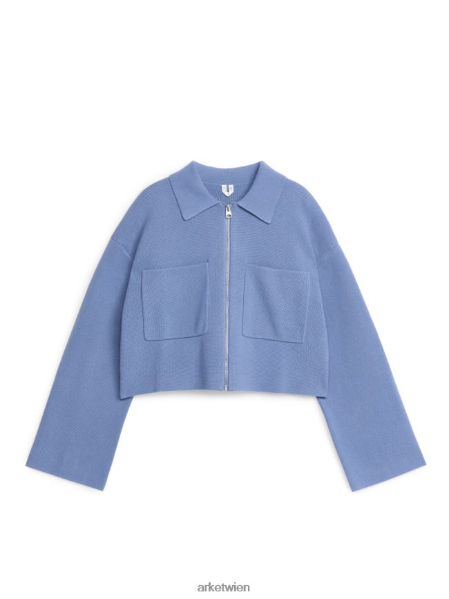 ARKET Gestrickte Baumwolljacke Blau Frauen 8RF08T416 Kleidung