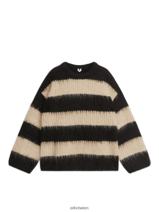 ARKET Pullover aus Alpakawolle schwarz/beige Frauen 8RF08T424 Kleidung