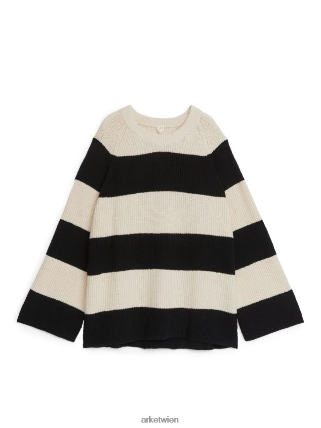 ARKET Pullover aus Baumwollmischung Schwarz-Weiss Frauen 8RF08T399 Kleidung