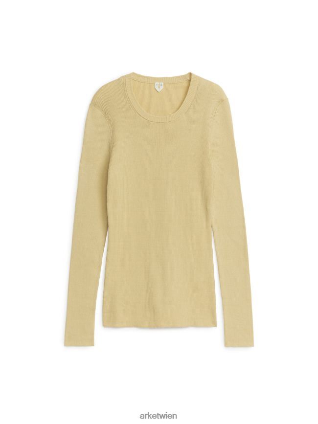 ARKET Pullover aus gerippter Baumwolle Vanille Frauen 8RF08T409 Kleidung