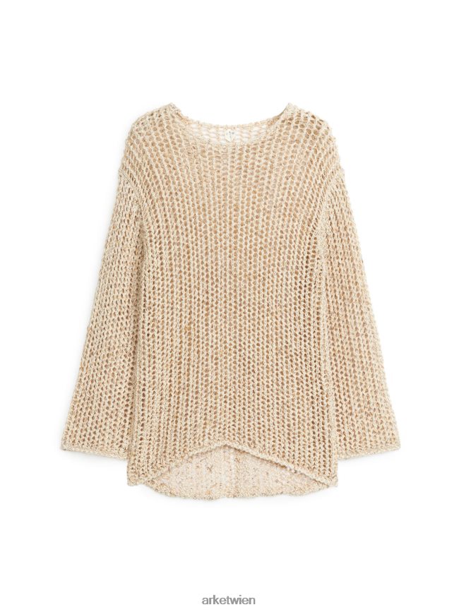 ARKET Pullover aus offenem Strick Beige Frauen 8RF08T513 Kleidung