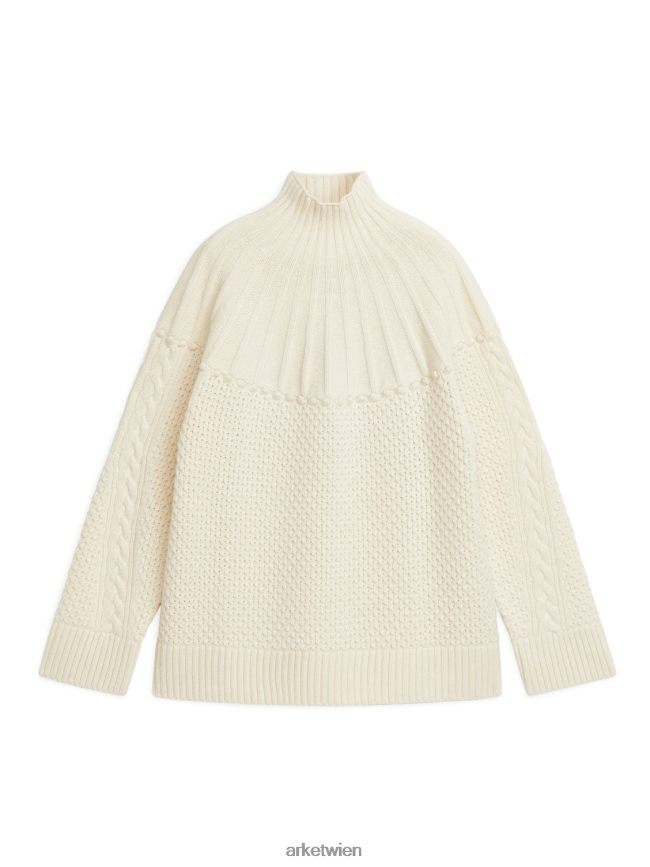 ARKET Zopfpullover aus Wolle cremefarben Frauen 8RF08T434 Kleidung
