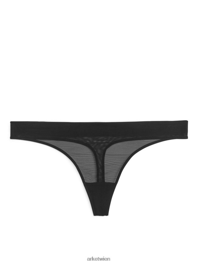 ARKET Mesh-Tanga Schwarz Frauen 8RF08T551 Kleidung