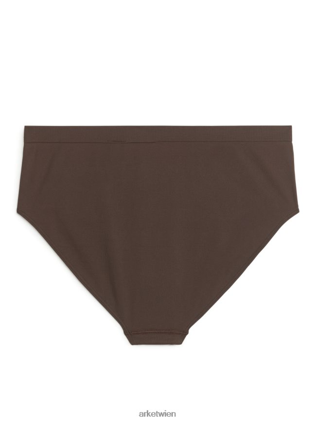 ARKET Nahtloser Slip mit hoher Taille dunkelbraun Frauen 8RF08T562 Kleidung