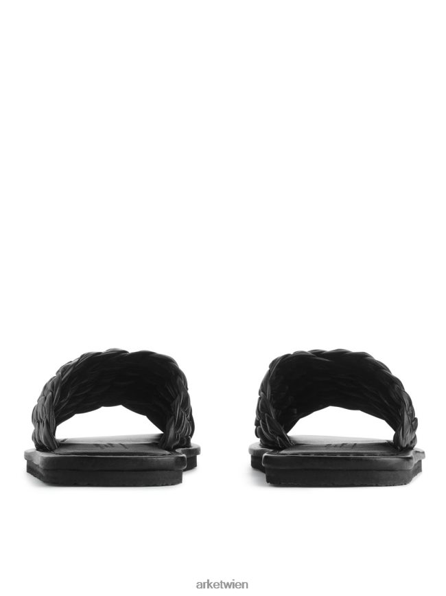 ARKET Pantoletten aus gewebtem Leder Schwarz Frauen 8RF08T642 Schuhwerk