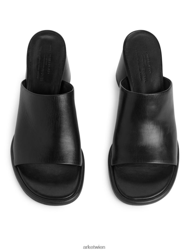 ARKET Lederpantoletten mit ausgestelltem Absatz Schwarz Frauen 8RF08T692 Schuhwerk