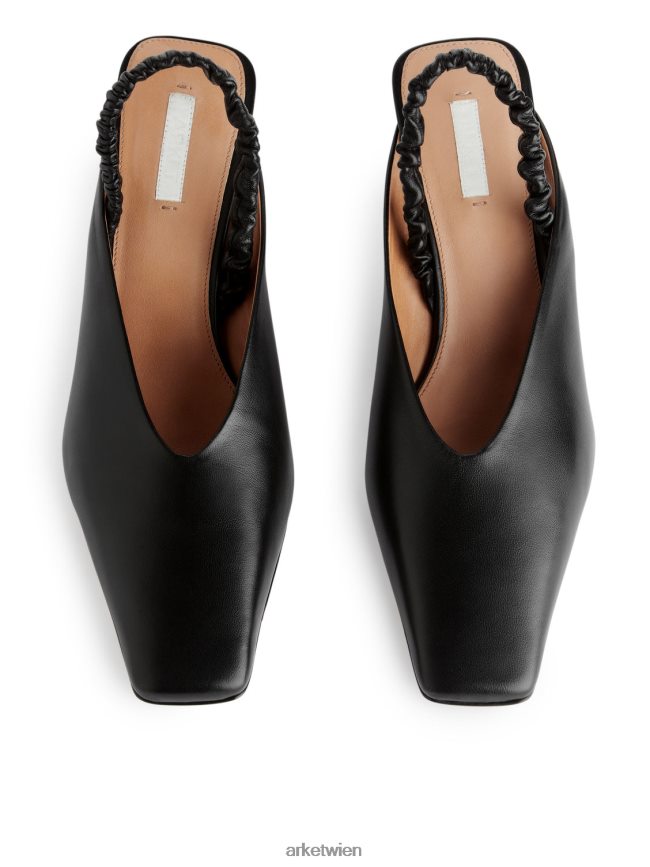 ARKET Slingback-Pumps aus Leder Schwarz Frauen 8RF08T698 Schuhwerk
