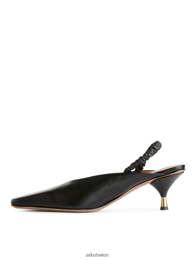 ARKET Slingback-Pumps aus Leder Schwarz Frauen 8RF08T698 Schuhwerk