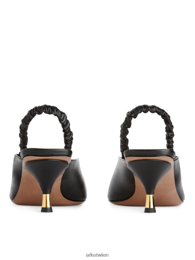 ARKET Slingback-Pumps aus Leder Schwarz Frauen 8RF08T698 Schuhwerk