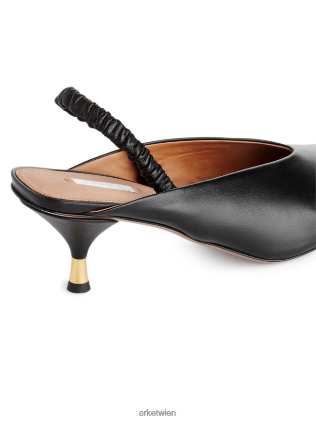 ARKET Slingback-Pumps aus Leder Schwarz Frauen 8RF08T698 Schuhwerk