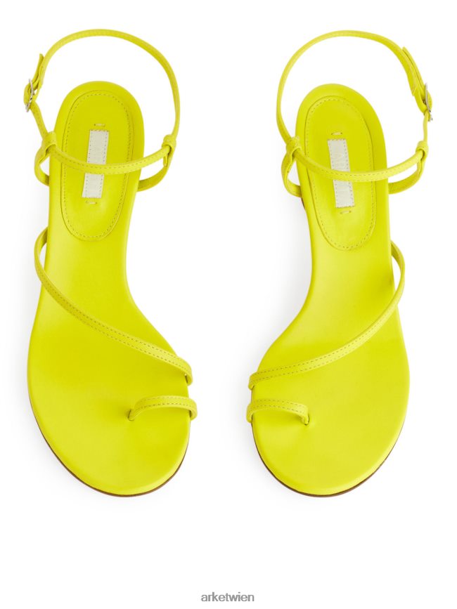 ARKET Ledersandalen mit Absatz Neon Gelb Frauen 8RF08T695 Schuhwerk