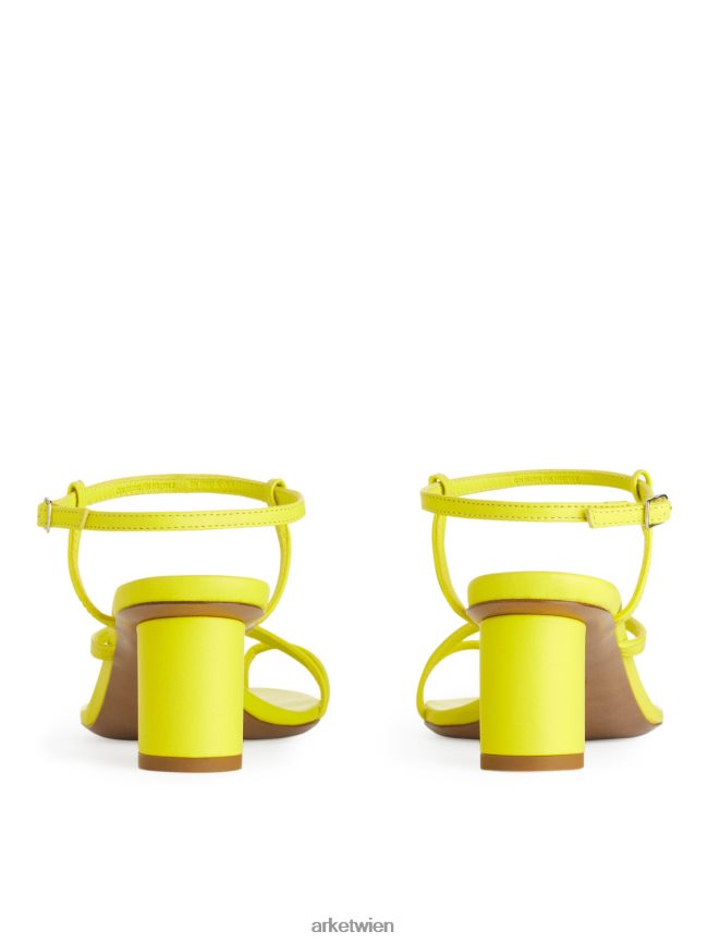 ARKET Ledersandalen mit Absatz Neon Gelb Frauen 8RF08T695 Schuhwerk