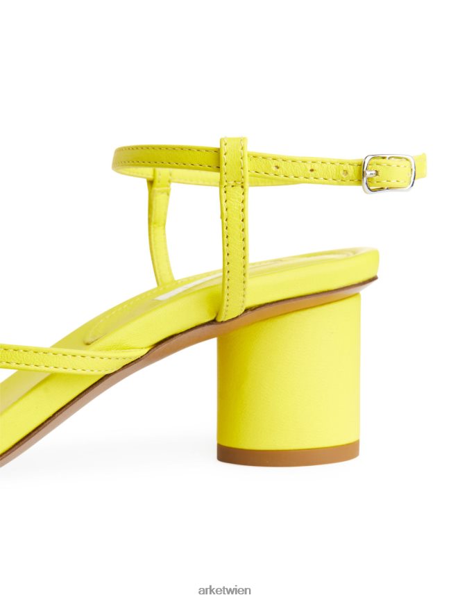 ARKET Ledersandalen mit Absatz Neon Gelb Frauen 8RF08T695 Schuhwerk