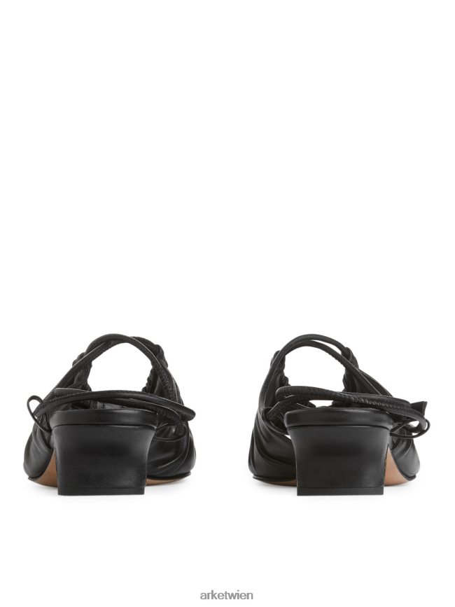 ARKET Ledersandalen mit Absatz Schwarz Frauen 8RF08T694 Schuhwerk