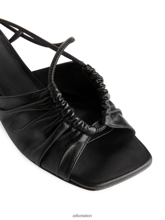 ARKET Ledersandalen mit Absatz Schwarz Frauen 8RF08T694 Schuhwerk