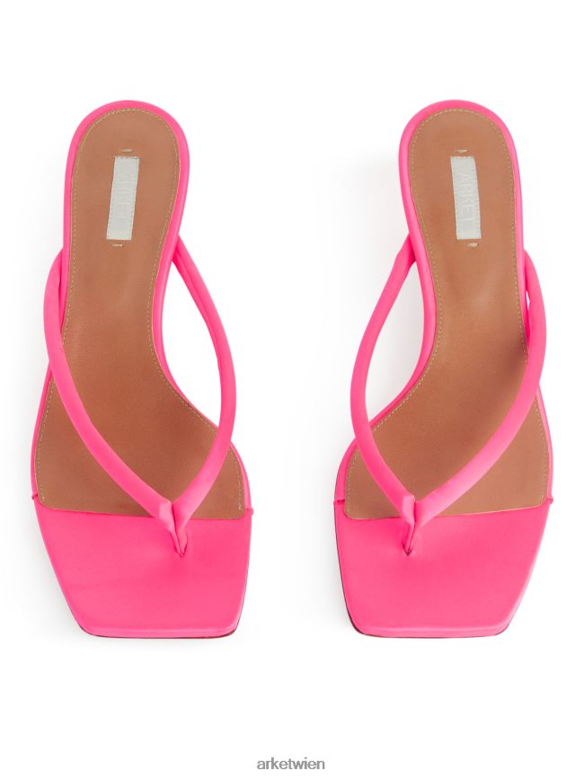 ARKET Slip-On-Sandalen aus Satin Rosa Frauen 8RF08T703 Schuhwerk