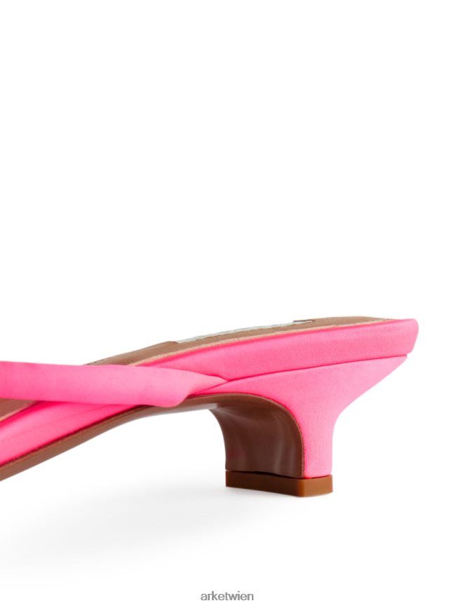 ARKET Slip-On-Sandalen aus Satin Rosa Frauen 8RF08T703 Schuhwerk