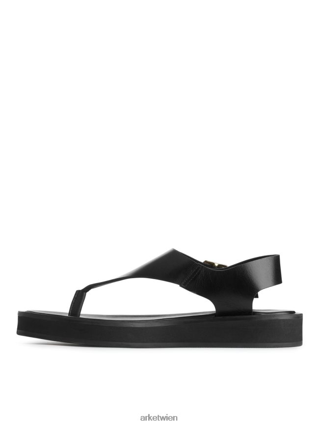 ARKET klobige Ledersandalen Schwarz Frauen 8RF08T705 Schuhwerk